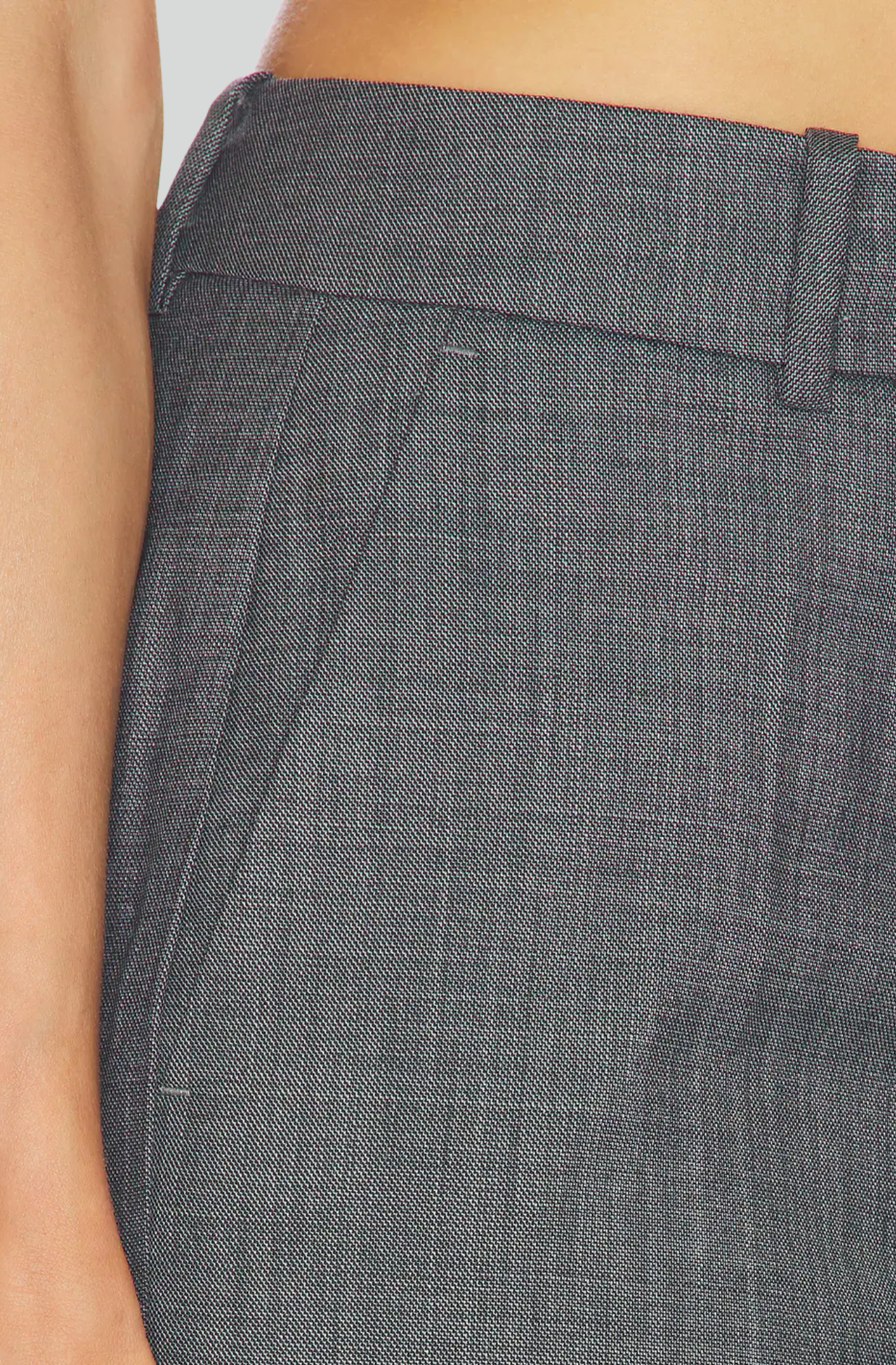 WOOL MELANGE SUITING STRAIGHT PANTS