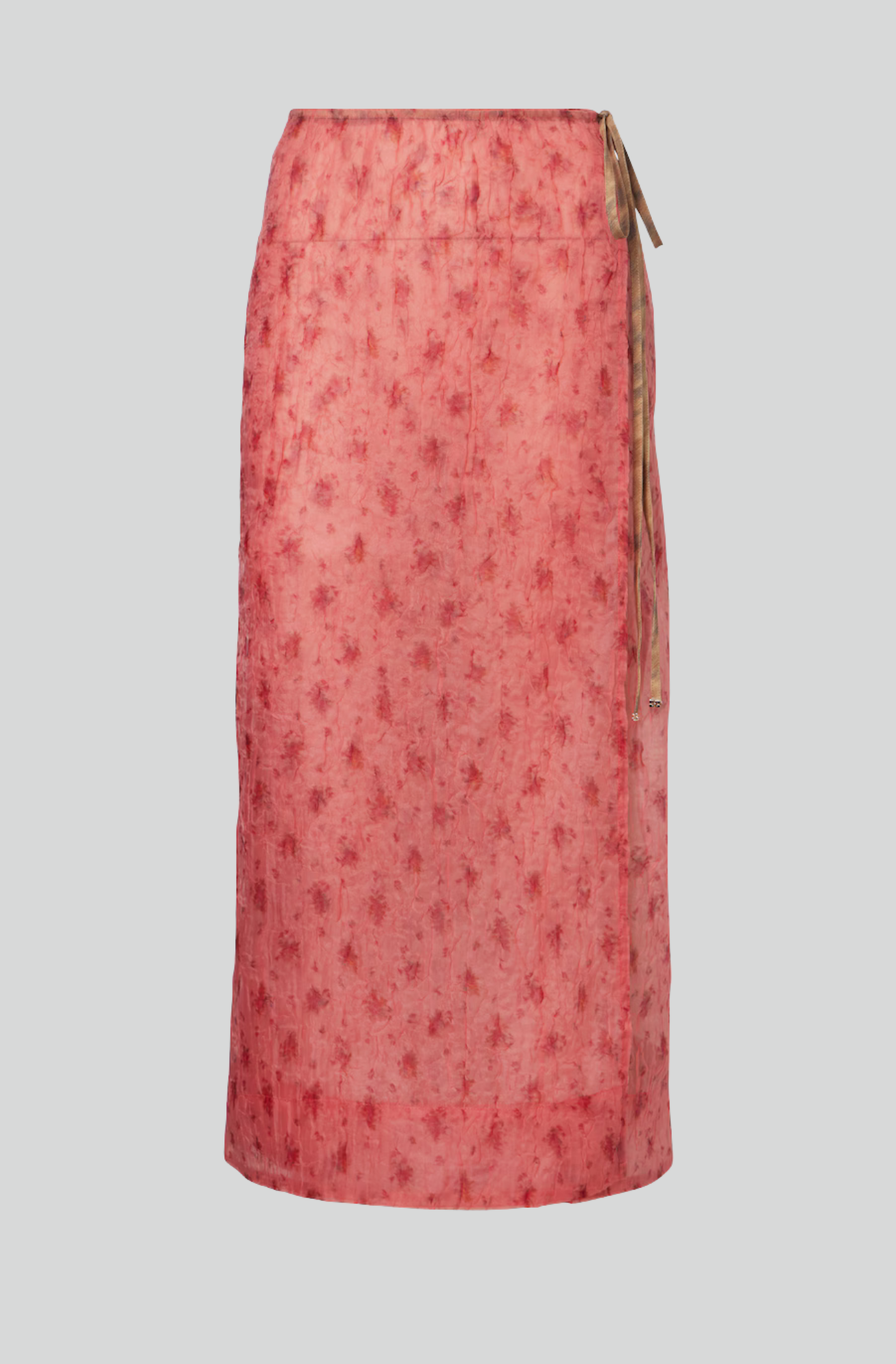 SHIBORI ORGANZA/PRINTED STRETCH COTTON SKIRT