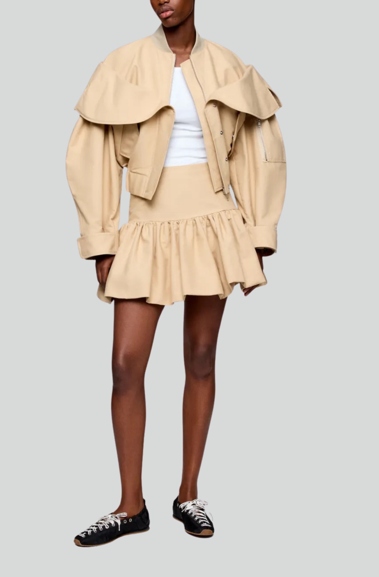 DOUBLE COTTON MINI SKIRT