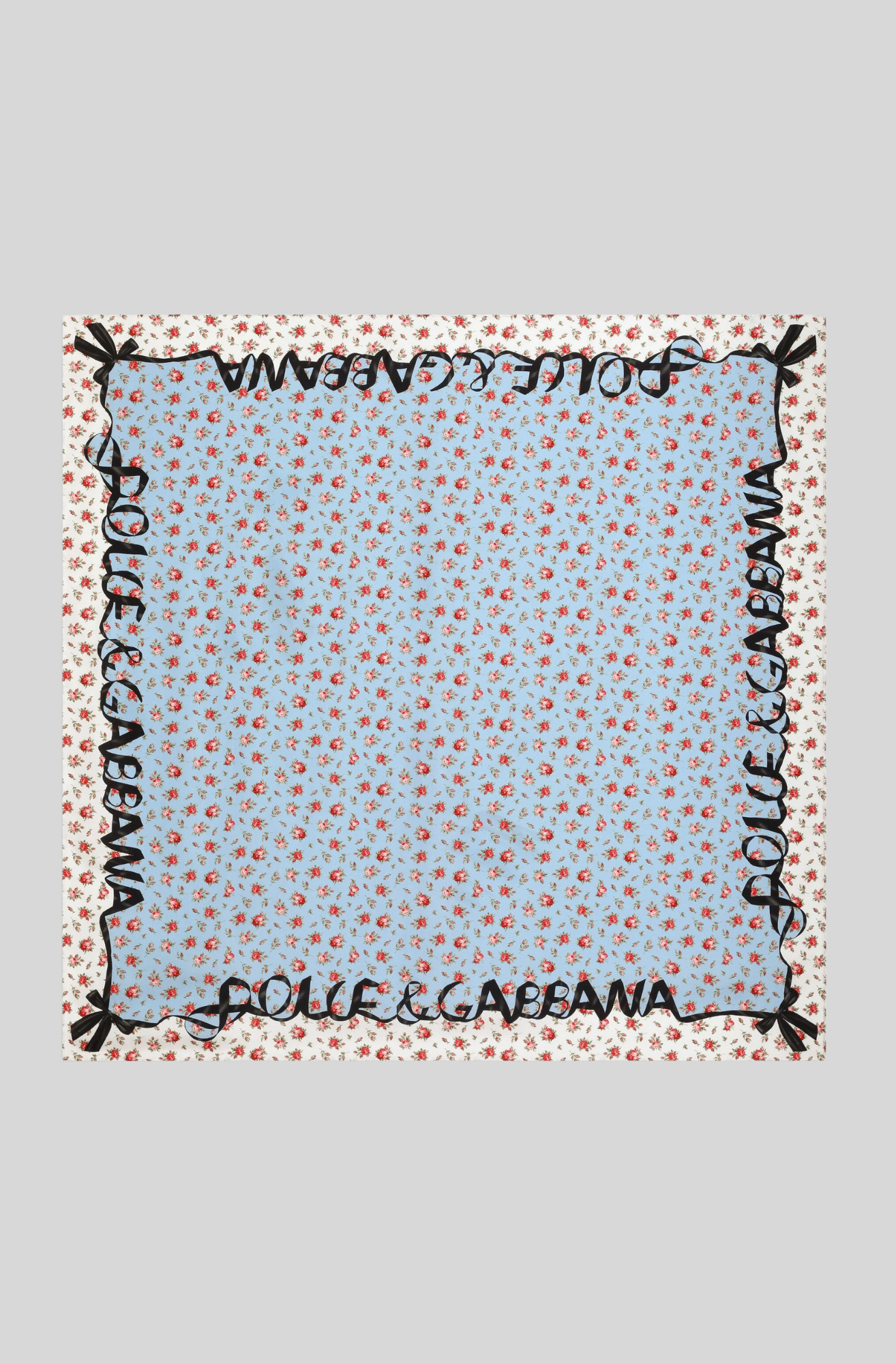 SMALL ROSE-PRINT SILK TWILL SCARF