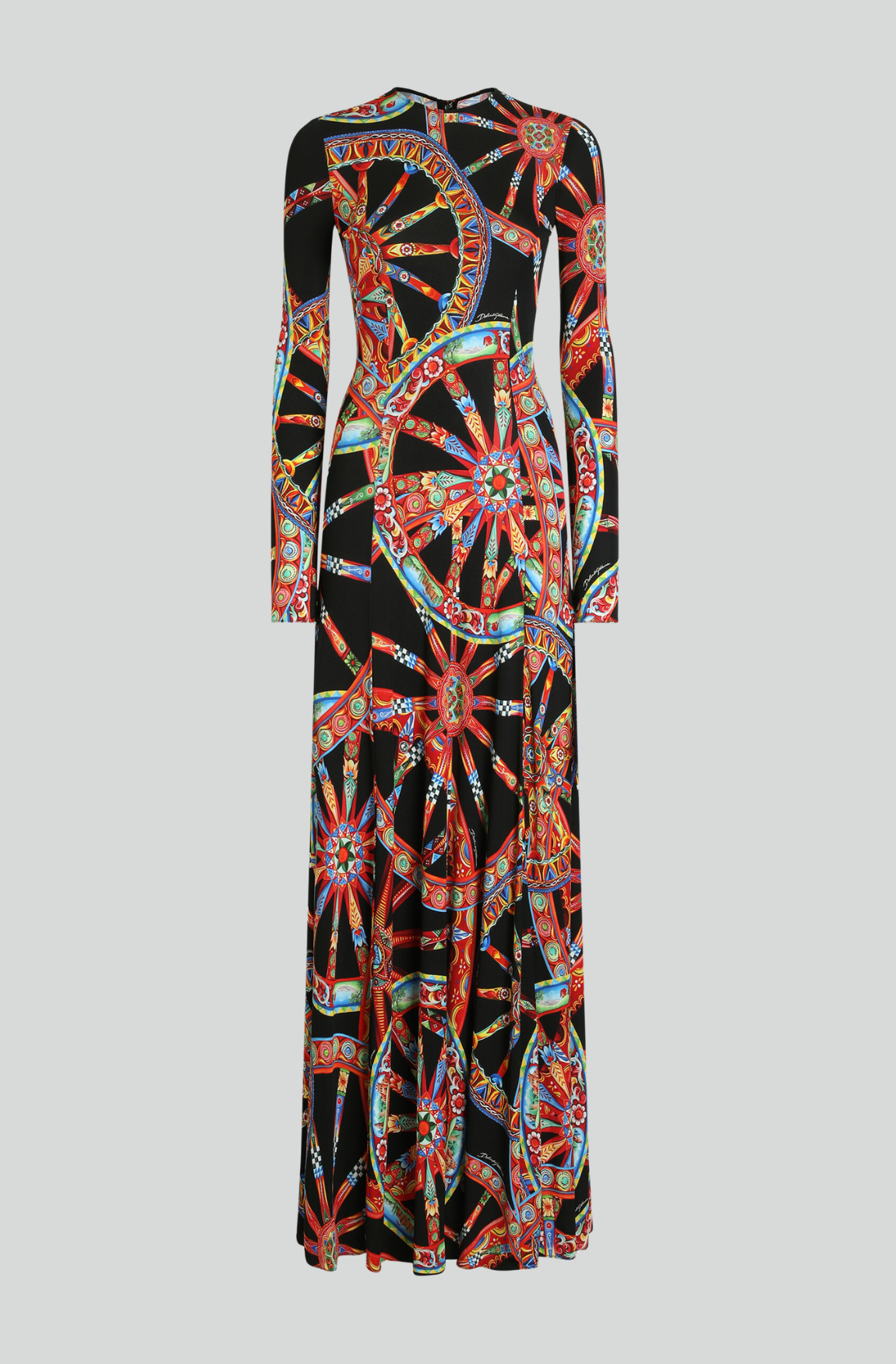 CARRETTO-PRINT LONG VISCOSE JERSEY DRESS