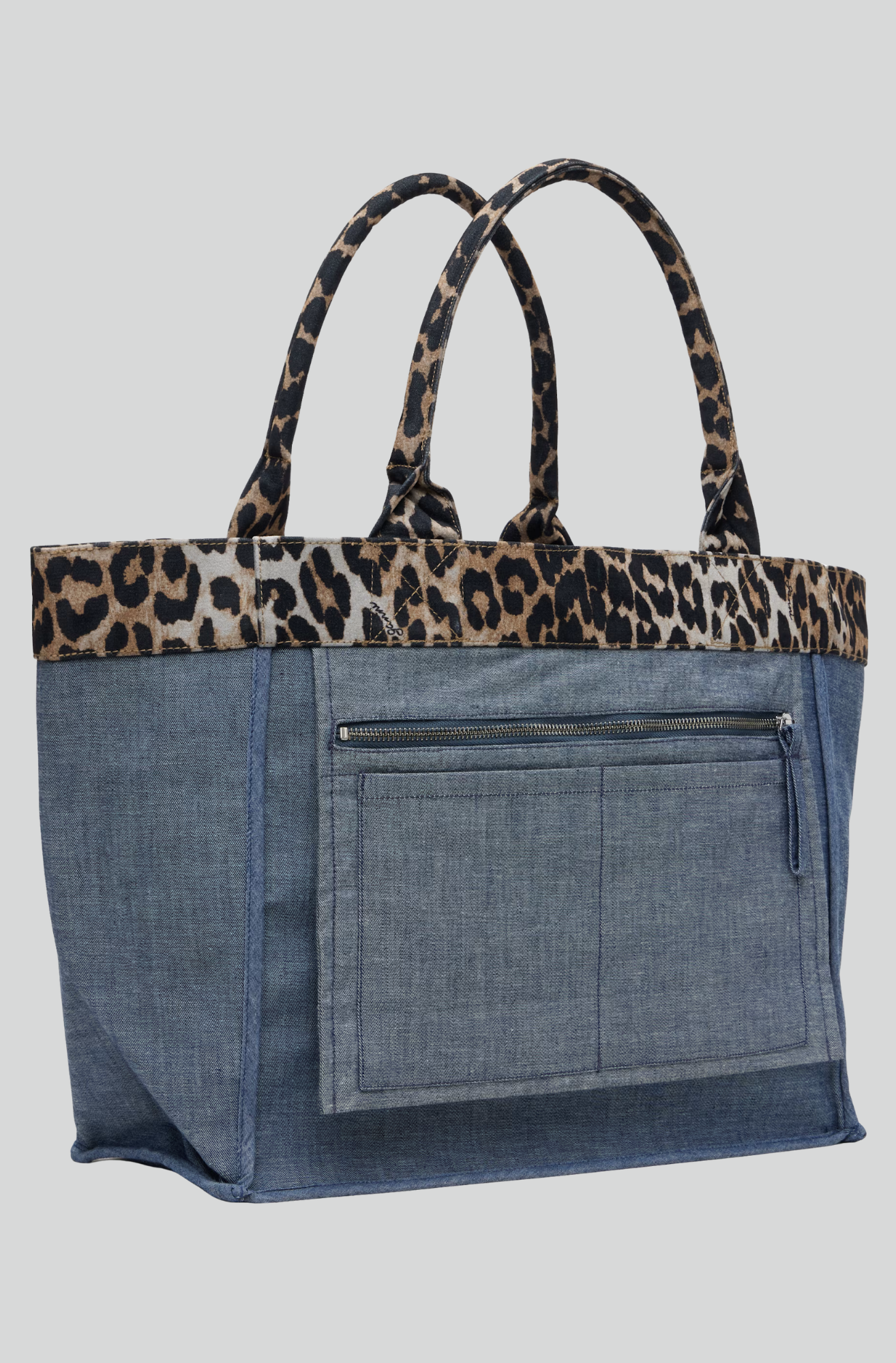 MEDIUM TRAPEZE SHOPPER PRINTED FLOCK REVERSIBLE