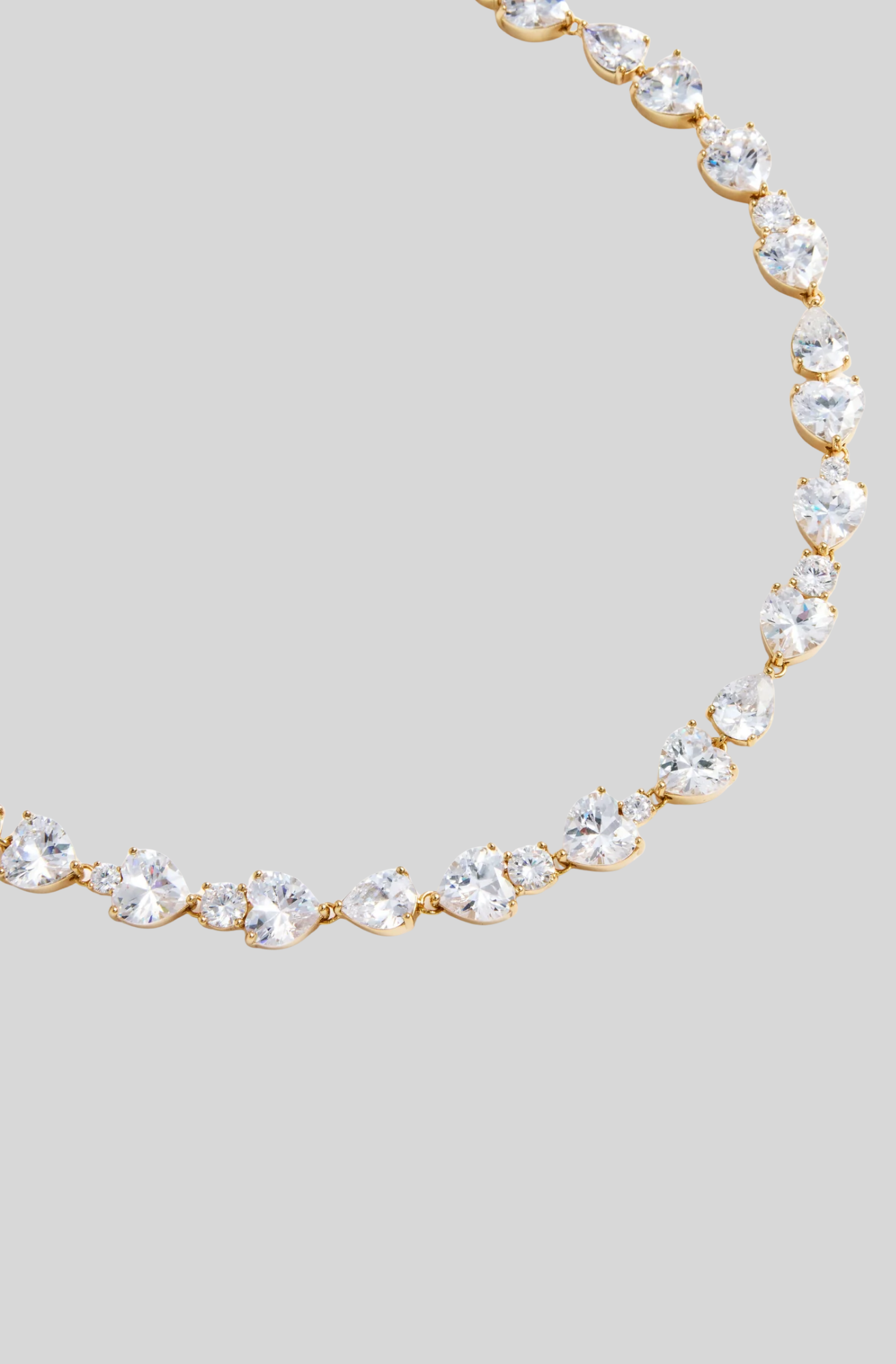 GOLD HEART CRYSTAL NECKLACE