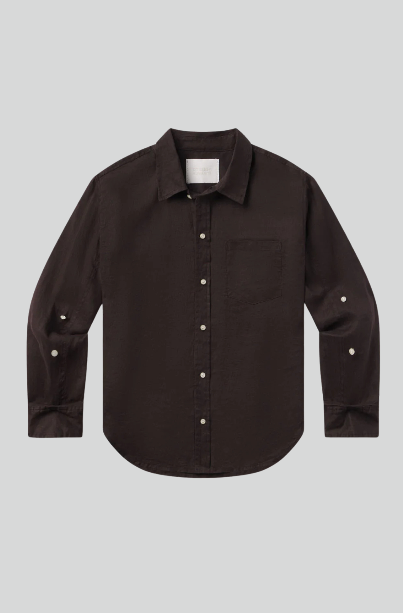 KAYLA SHRUNKEN LINEN SHIRT - CHOCOLATE