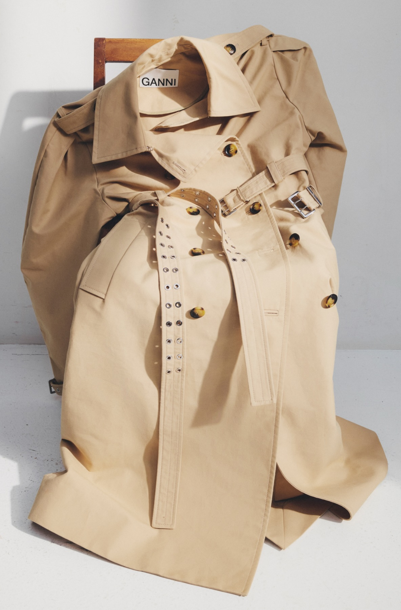 DOUBLE COTTON PEPLUM TRENCH