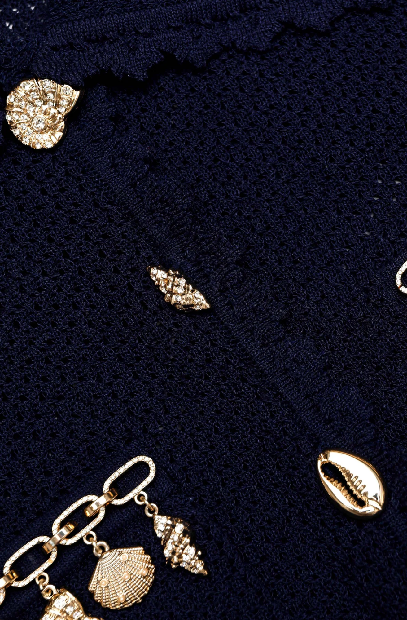 SHELL EMBELLISHED CARDIGAN