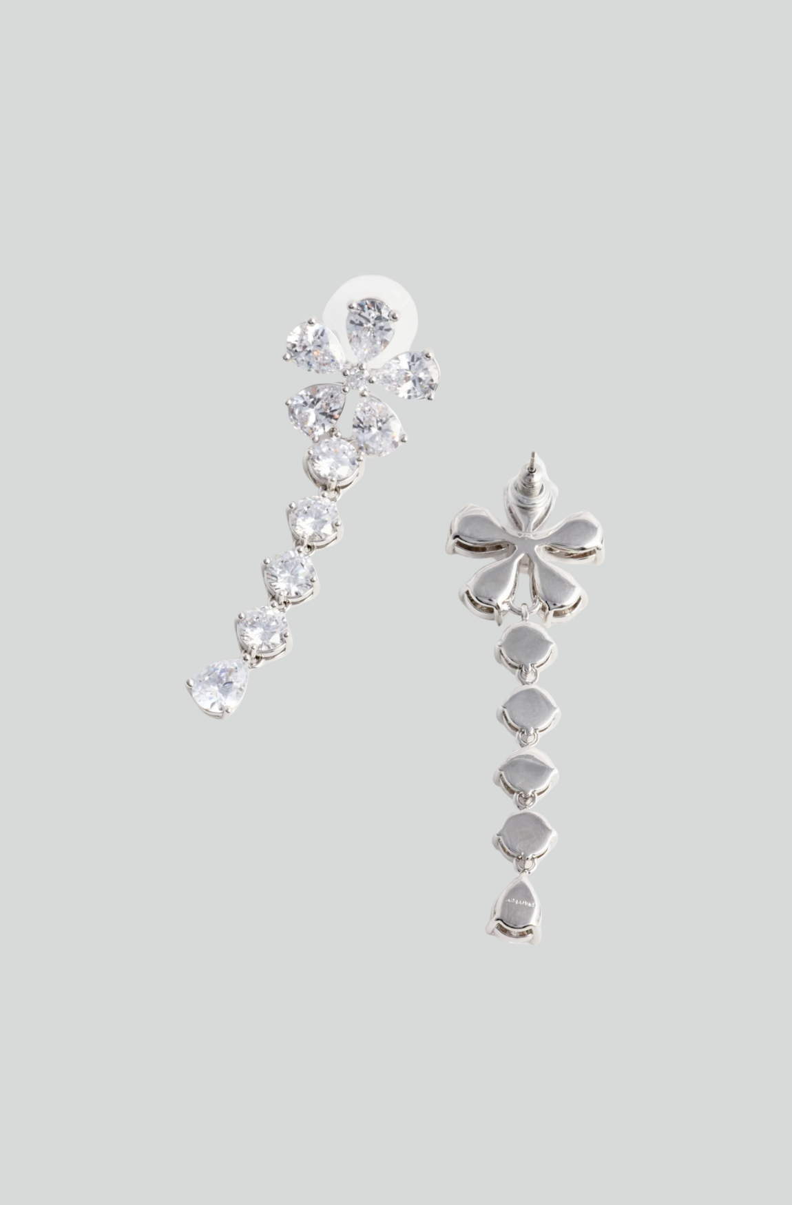 MULTI CRYSTAL FLOWER DANGLE EARRING