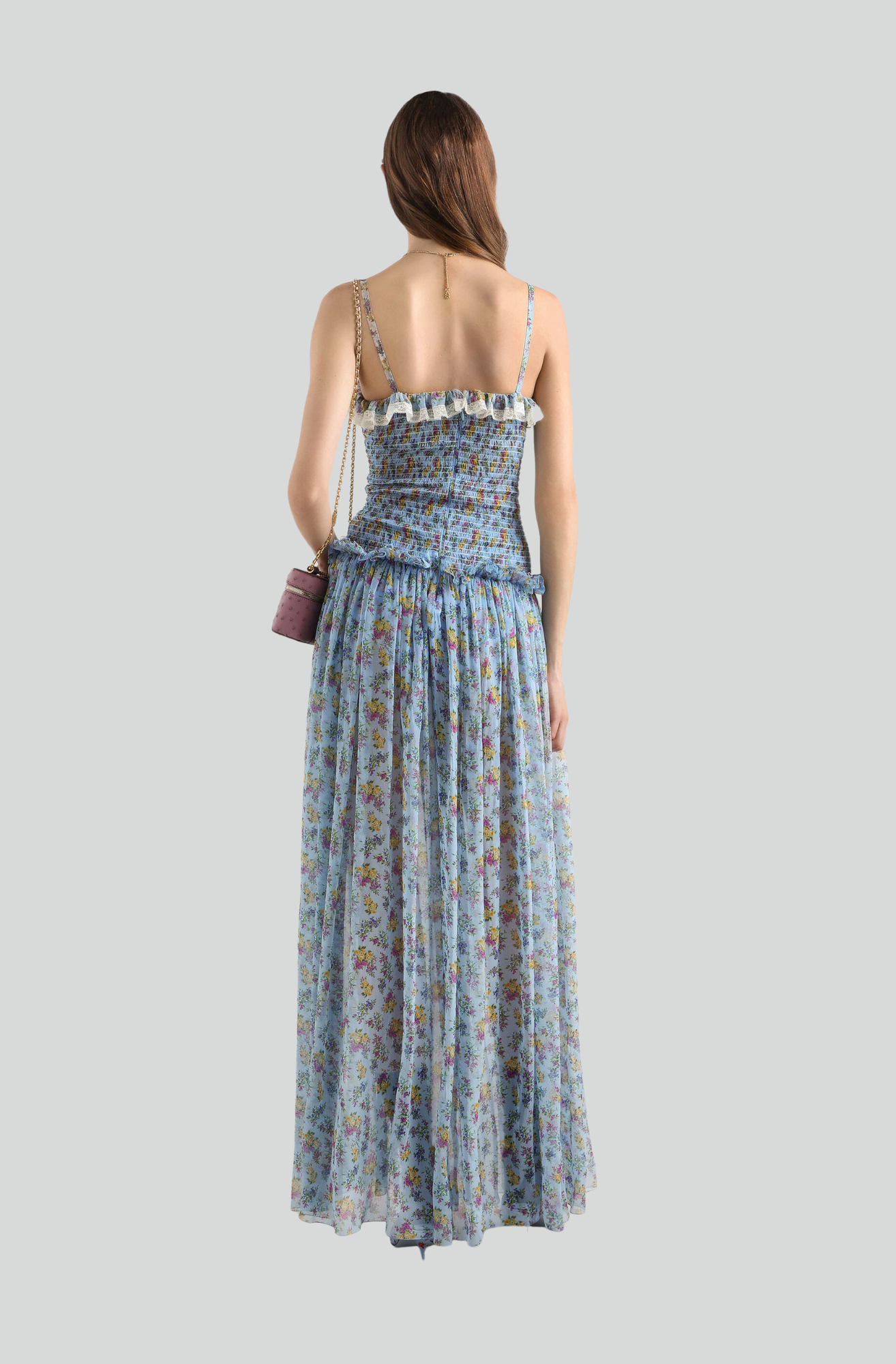 SMALL FLORAL-PRINT CHIFFON DRESS