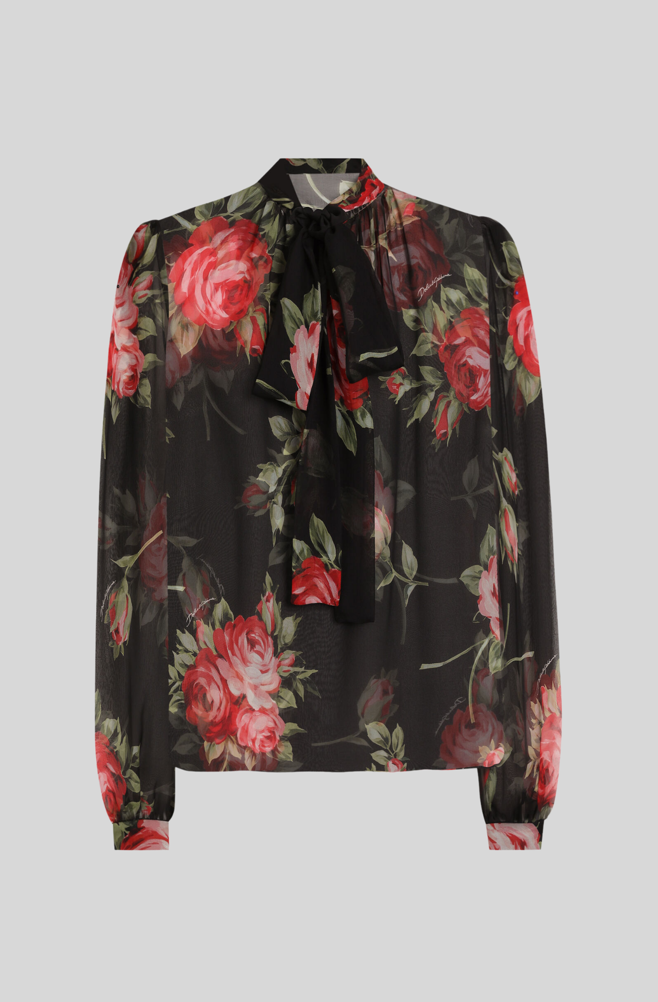 ROSE BOUQUET-PRINT CHIFFON TOP