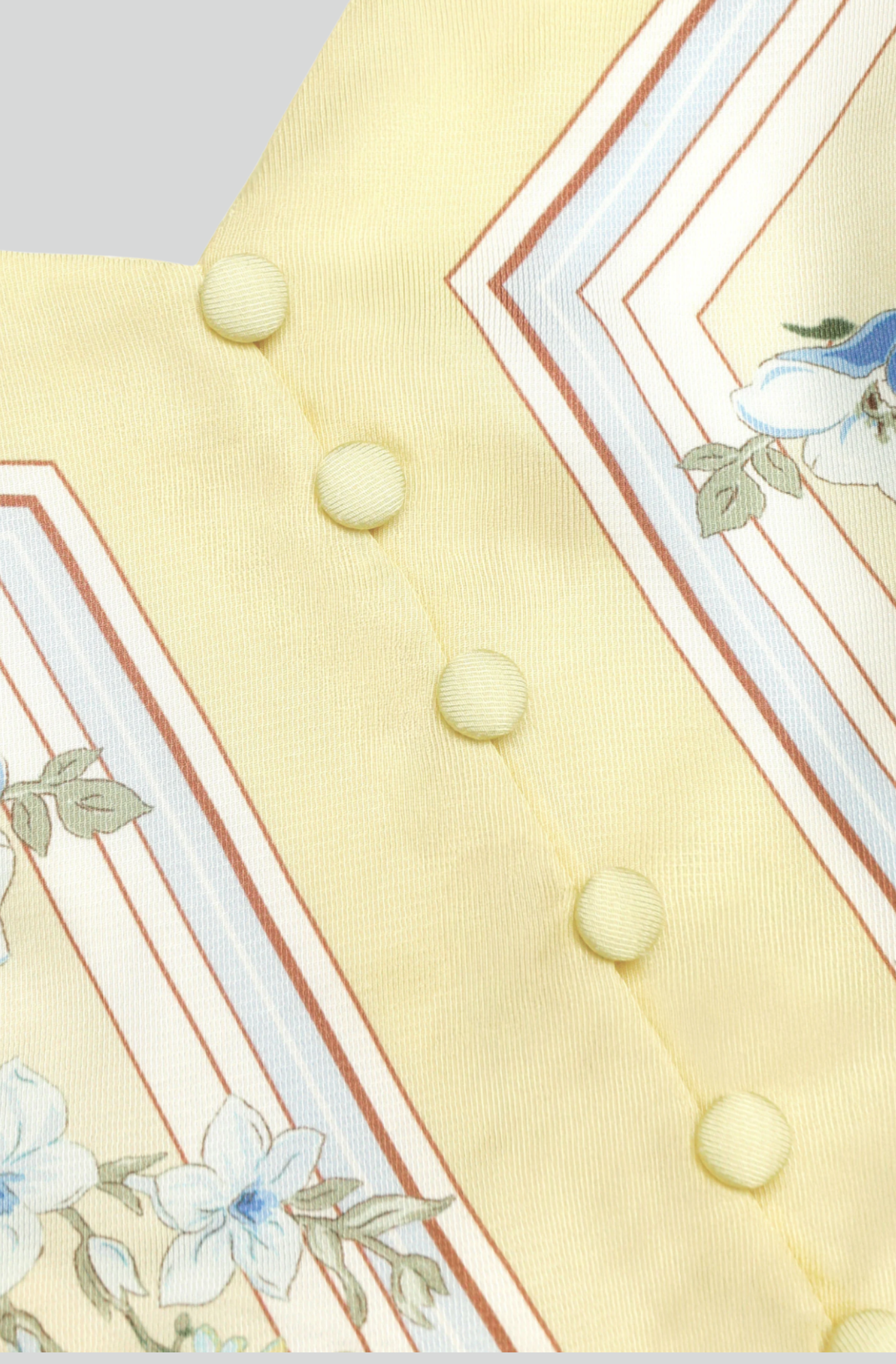 YELLOW FLORAL VISCOSE MIDI DRESS