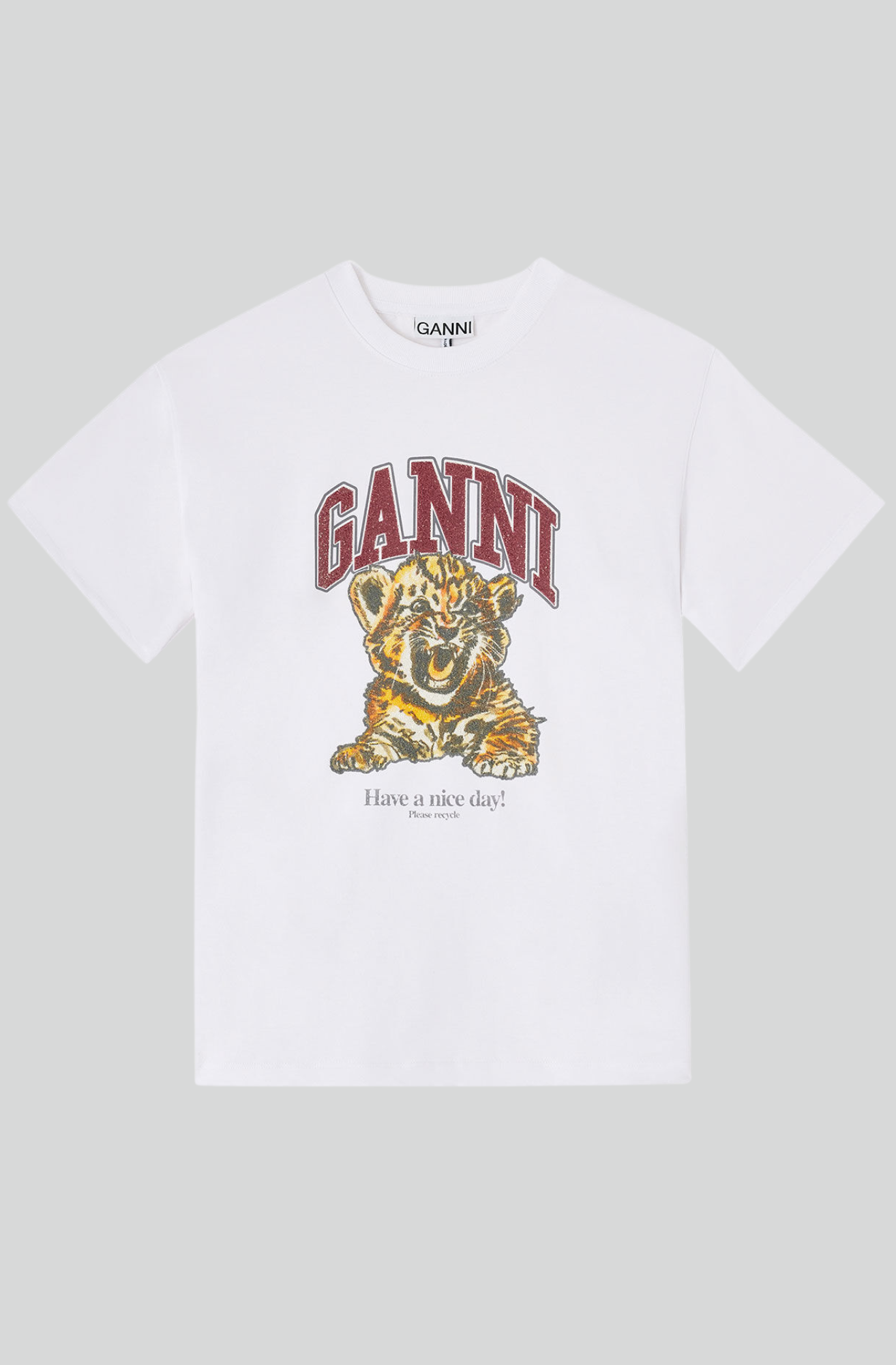 WHITE BEADED TIGER T-SHIRT