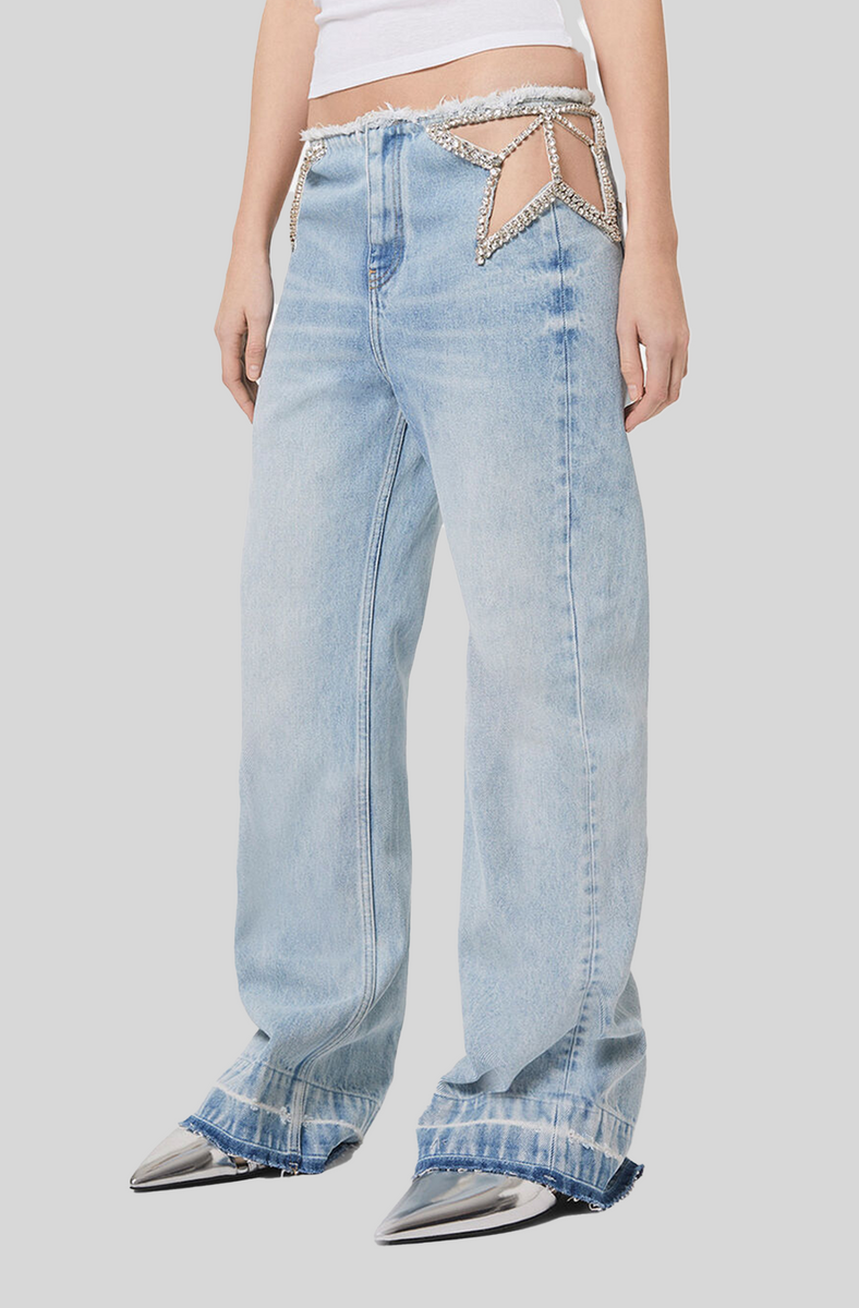 Stella McCartney Star cutout jeans in Blue Wash Stella McCartney