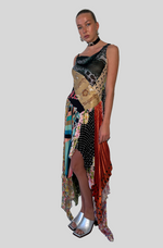 Load image into Gallery viewer, REGENERATED SILK SCARVES STRAP DRESS
