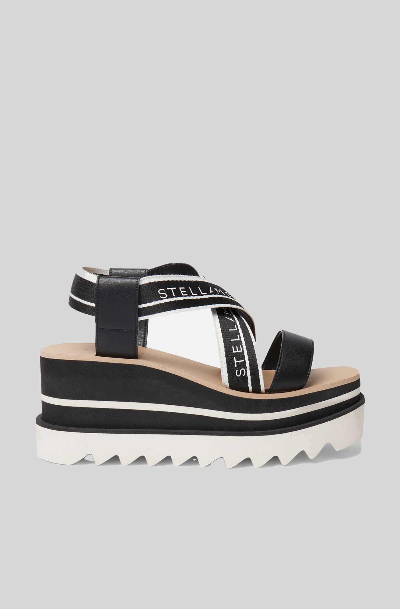 SNEAK- ELYSE STRIPED PLATFORM SANDALS