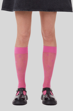 Load image into Gallery viewer, PINK BUTTERFLY LACE SOCKS
