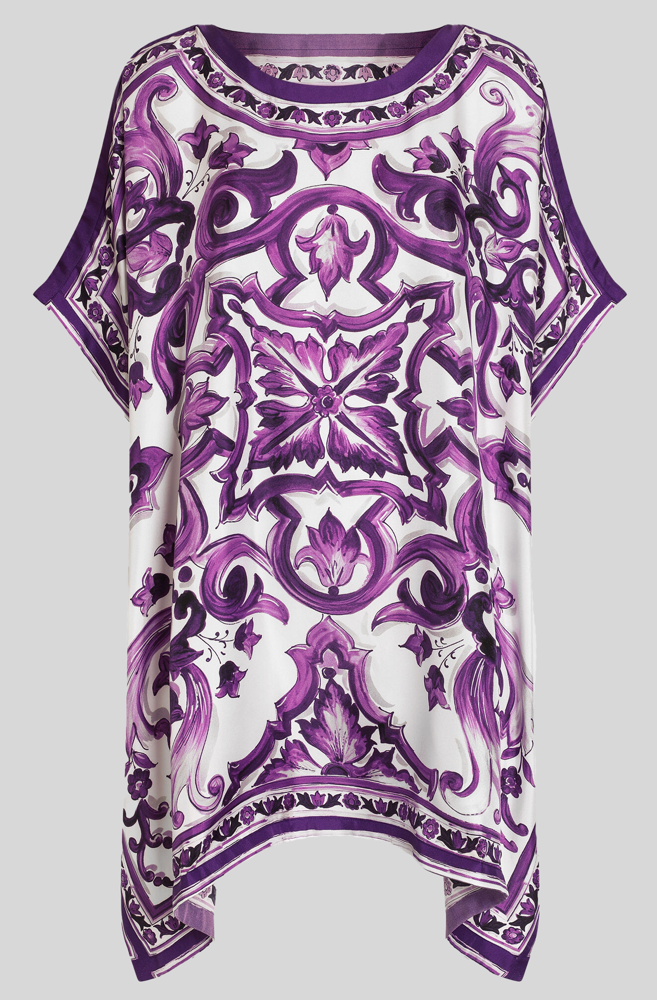 MAJOLICA-PRINT TWILL CAFTAN DRESS