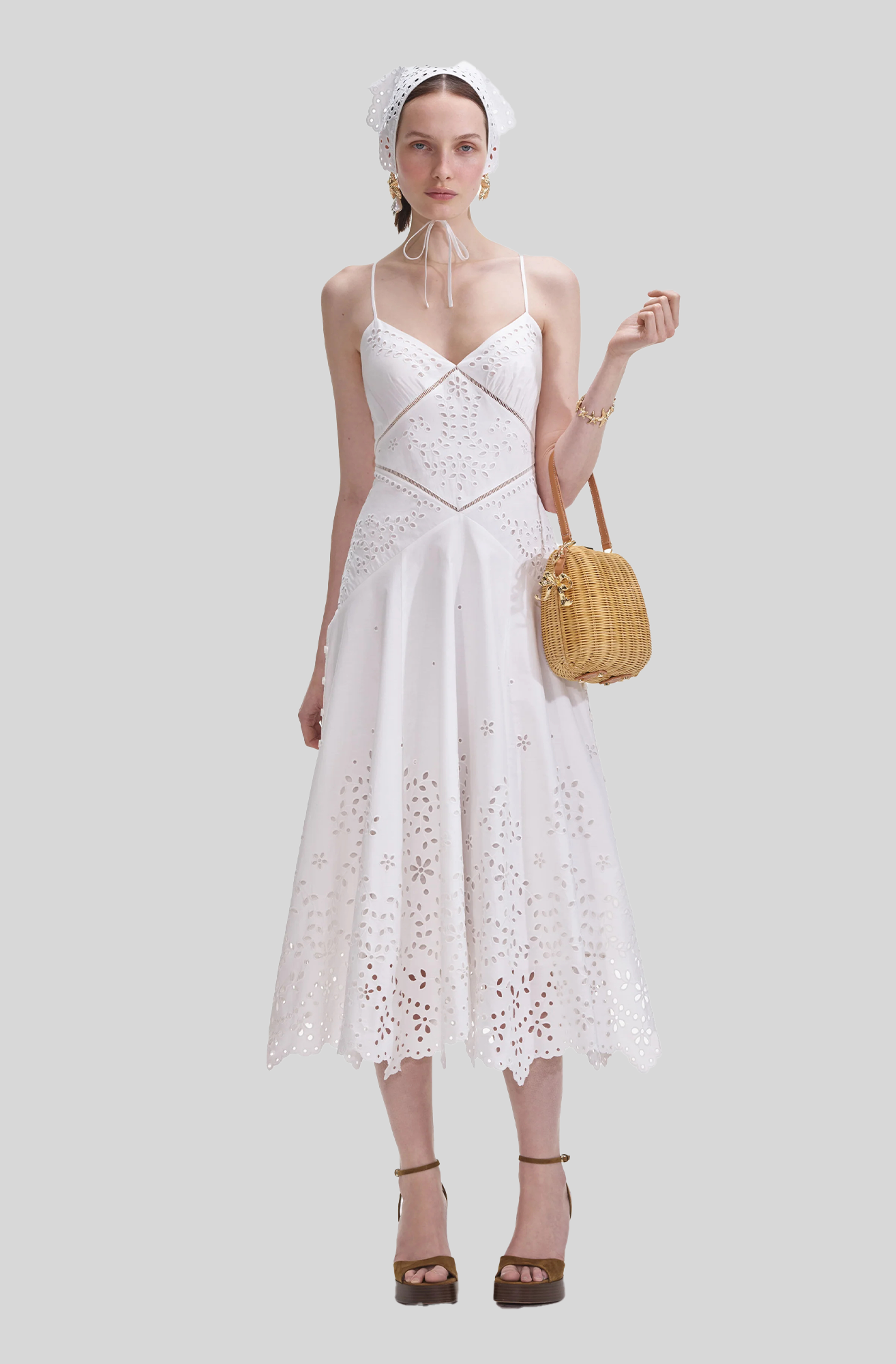 Self-Portrait - Embroidered Midi Dress - Woman