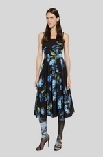 Load image into Gallery viewer, CHARMEUSE DRESS WITH BLUEBELL PRINT
