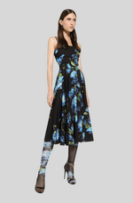 Load image into Gallery viewer, CHARMEUSE DRESS WITH BLUEBELL PRINT

