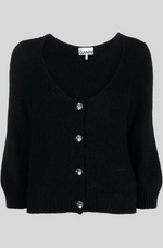 Load image into Gallery viewer, LOGO-EMBROIDERED BRUSHED CARDIGAN
