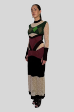 Load image into Gallery viewer, REGENERATED LOZENGE KNIT FITTED DRESS
