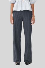 Load image into Gallery viewer, STRETCH STRIPED MID WAIST TROUSERS

