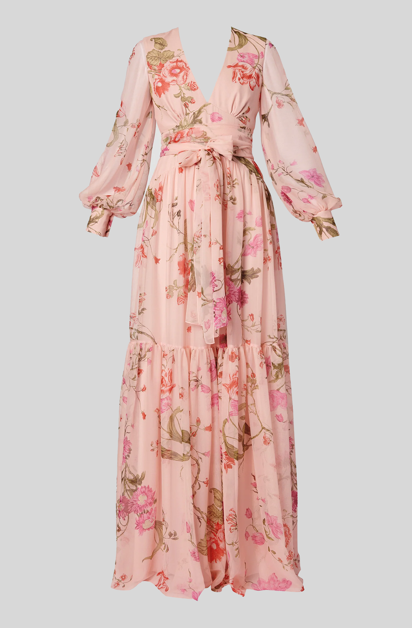 ENDSOR SILK TIE WAIST GOWN