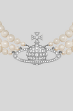 Load image into Gallery viewer, THREE ROW PEARL BAS RELIEF CHOKER
