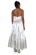 Load image into Gallery viewer, SILK TIER DRESS IN WHITE
