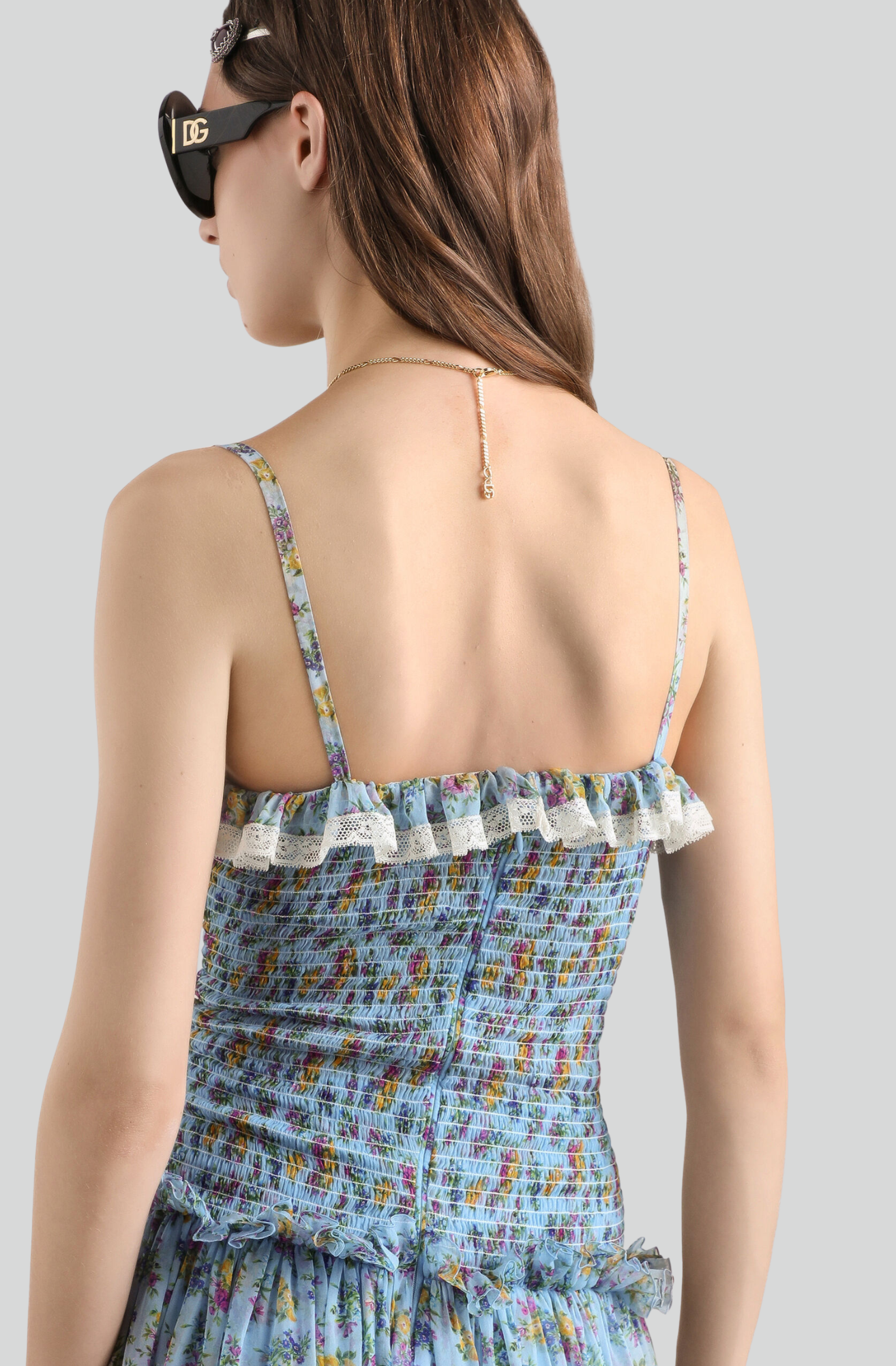 SMALL FLORAL-PRINT CHIFFON DRESS