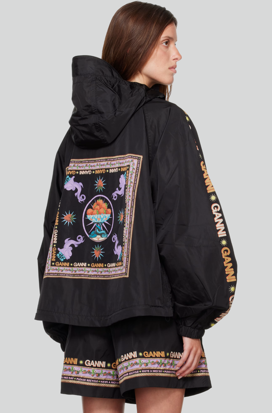 PLACEMENT PRINTED FLYWEIGHT NYLON JACKET