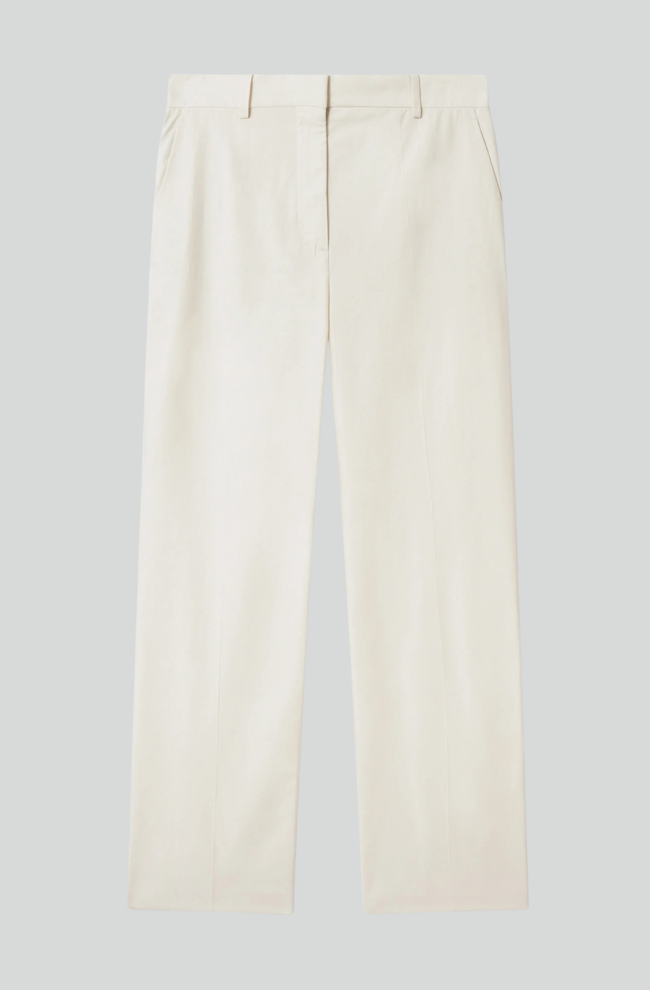 WASHED COTTON STRAIGHT TROUSERS