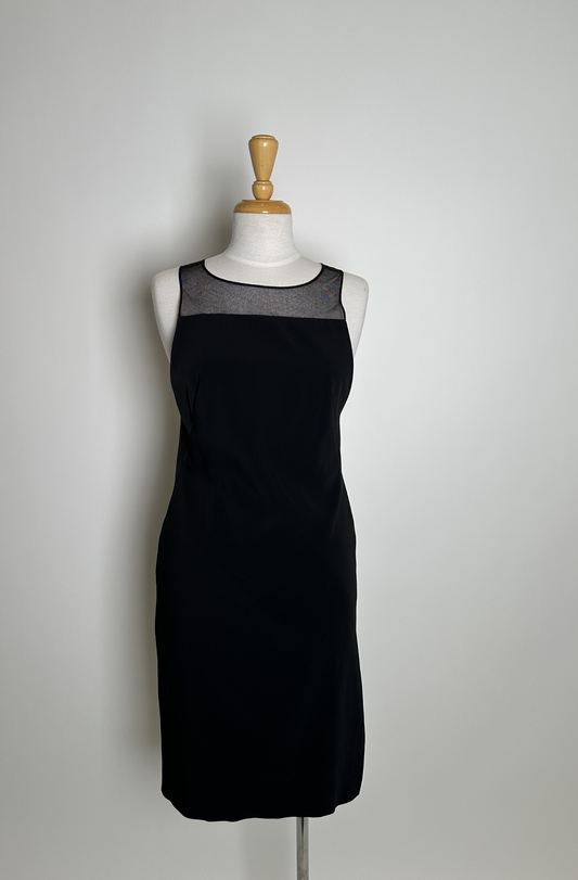 MARTINE SITBON SHEER YOKE MIDI DRESS