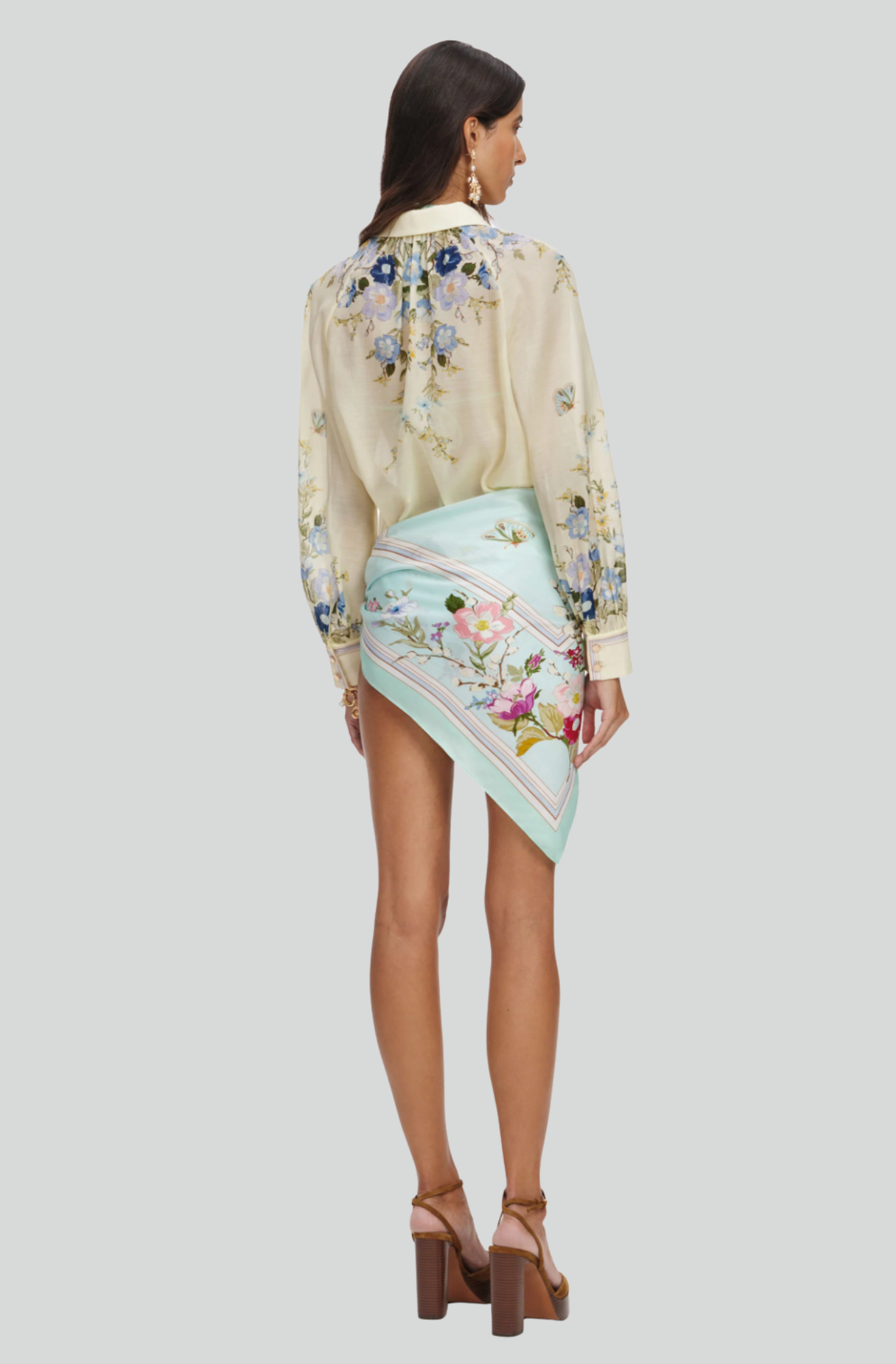 YELLOW FLORAL ORGANZA BLOUSE