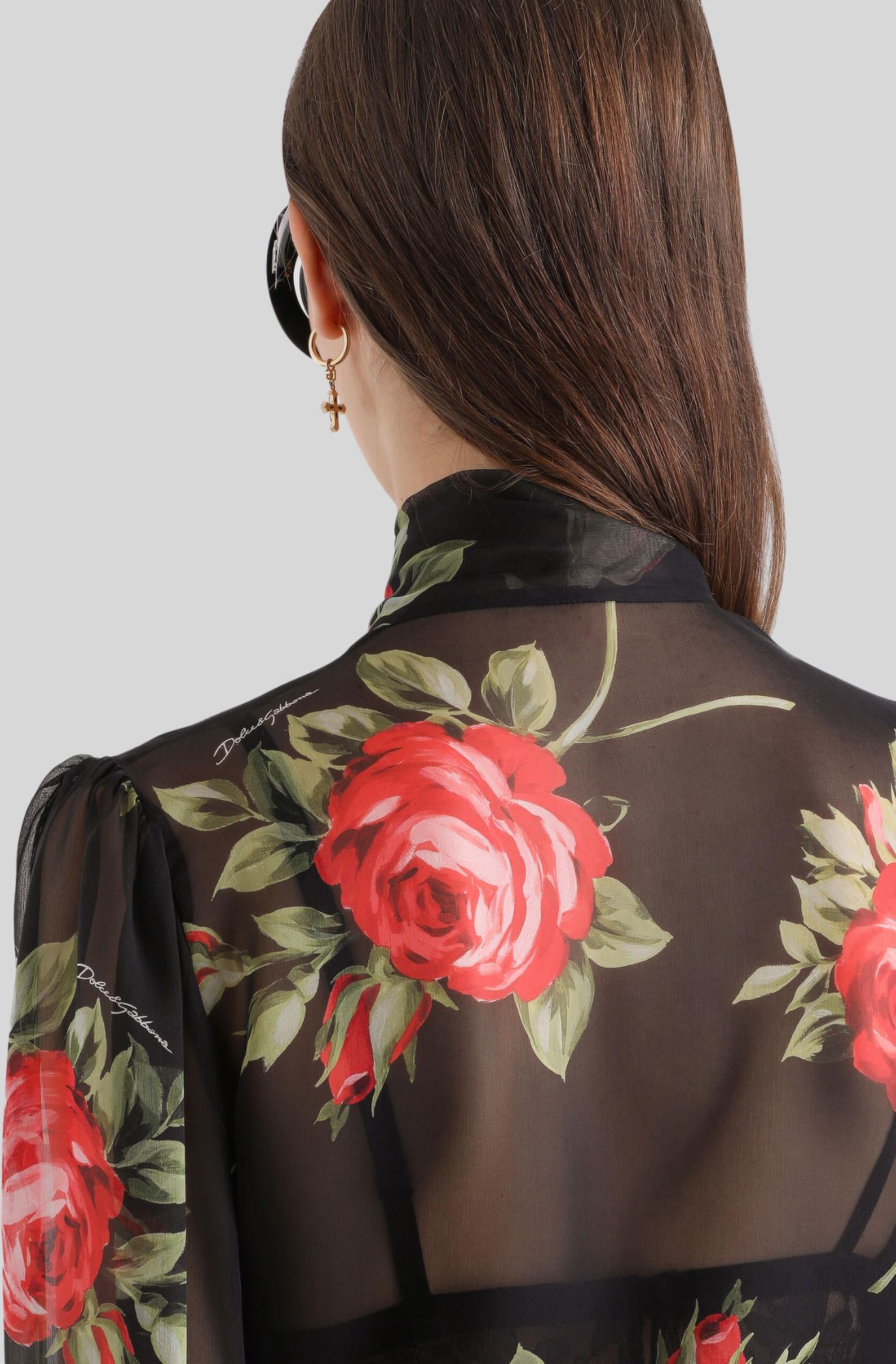 ROSE BOUQUET-PRINT CHIFFON TOP