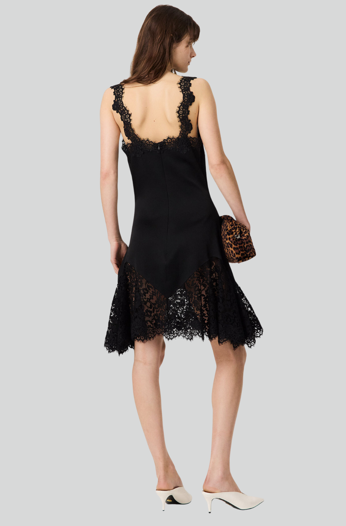 LACE TRIMMED DRESS