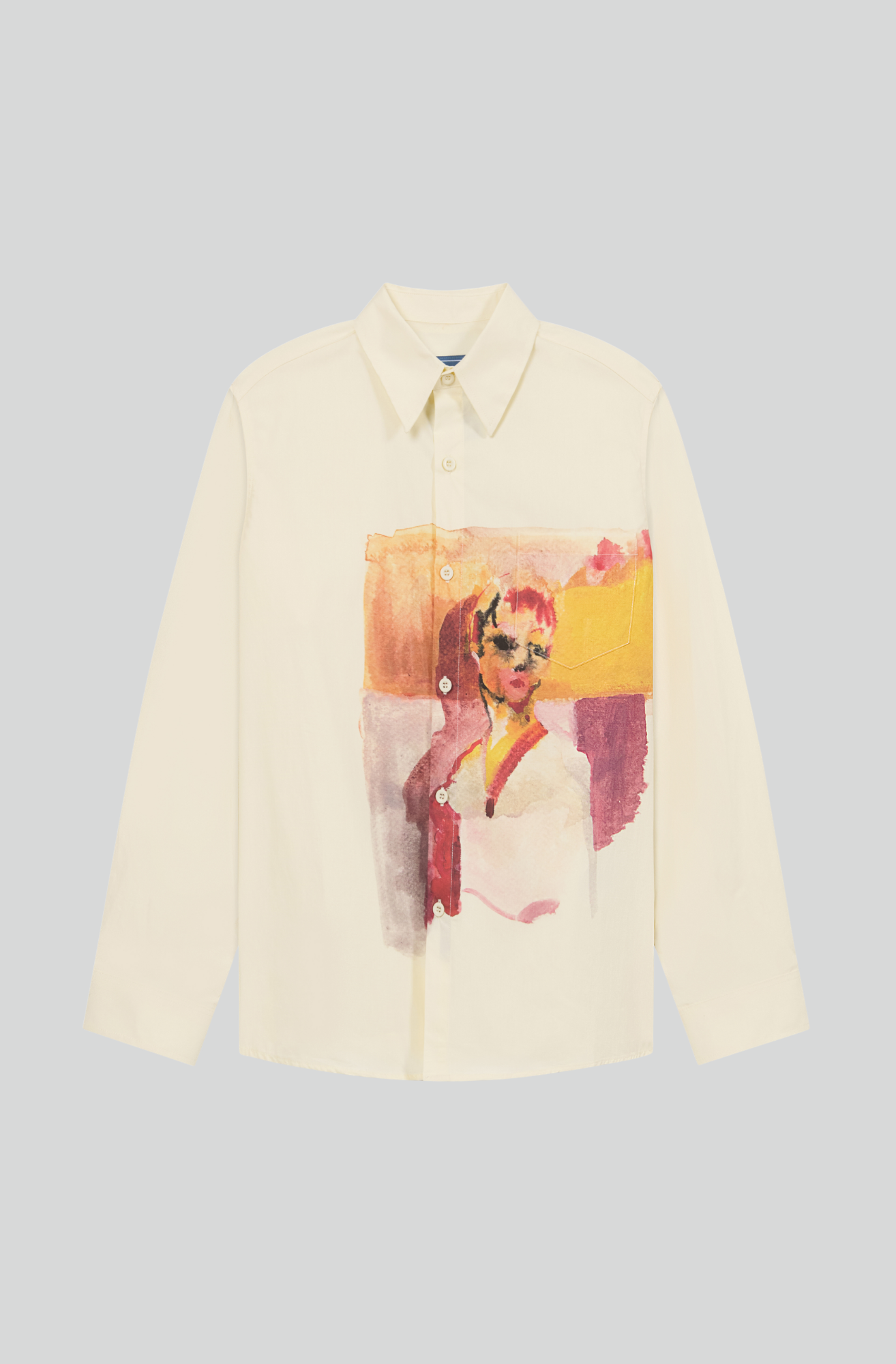 GIRL PAINTING BUTTON UP SHIRT