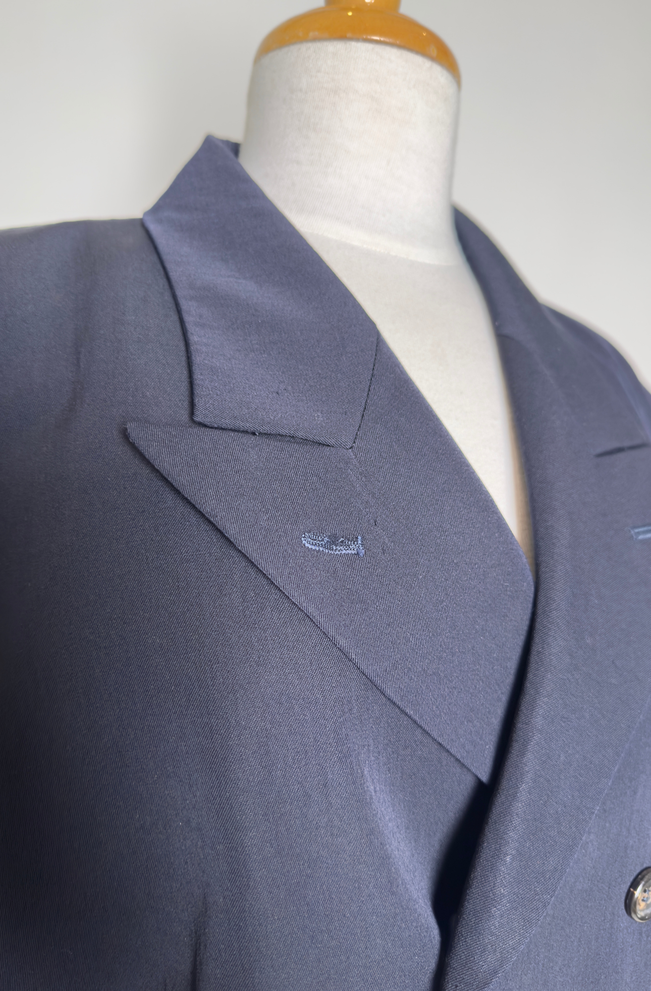 COMME DES GARCONS NAVY DOUBLE BREASTED COAT