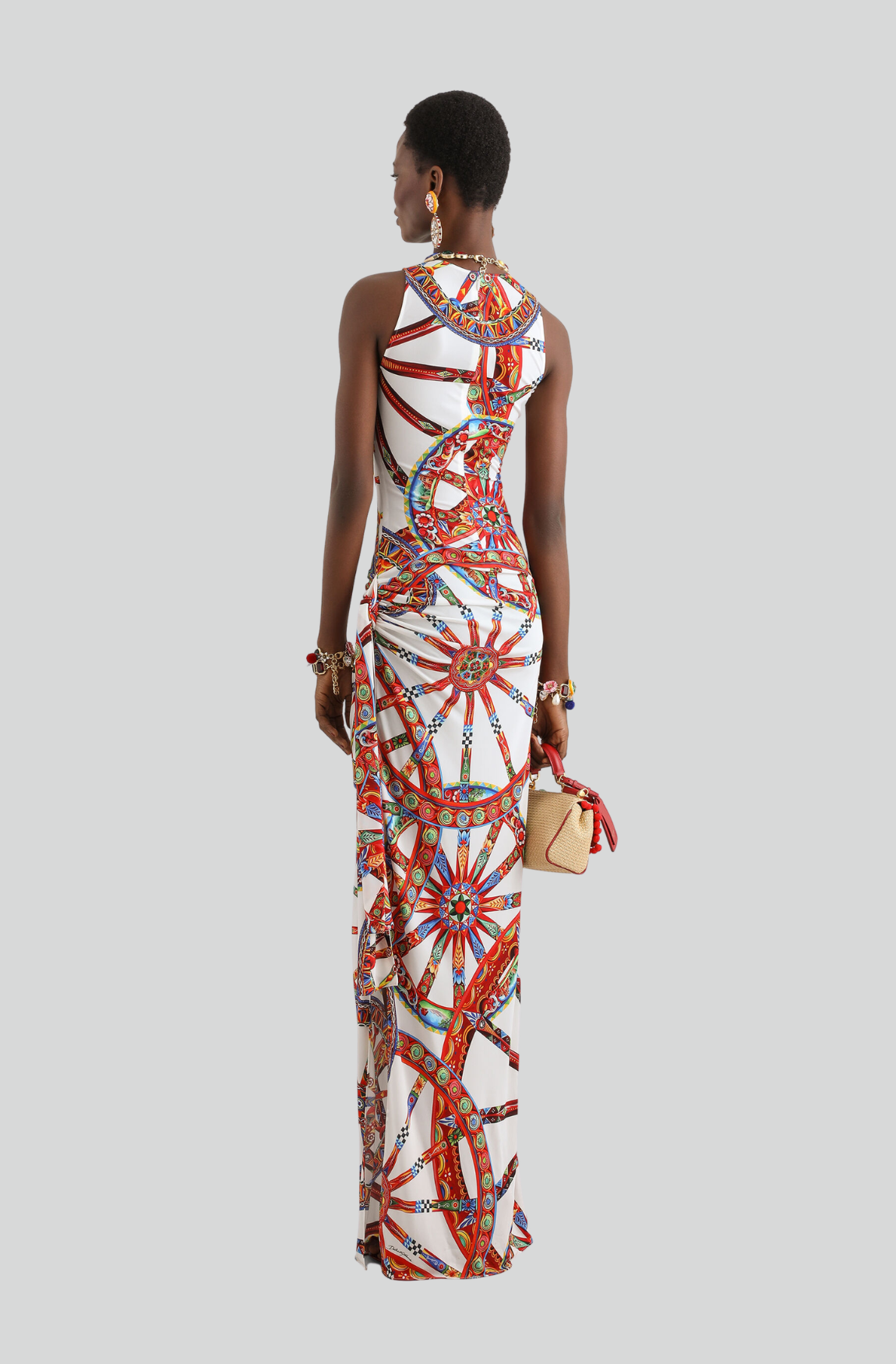 CARRETTO-PRINT VISCOSE JERSEY DRESS