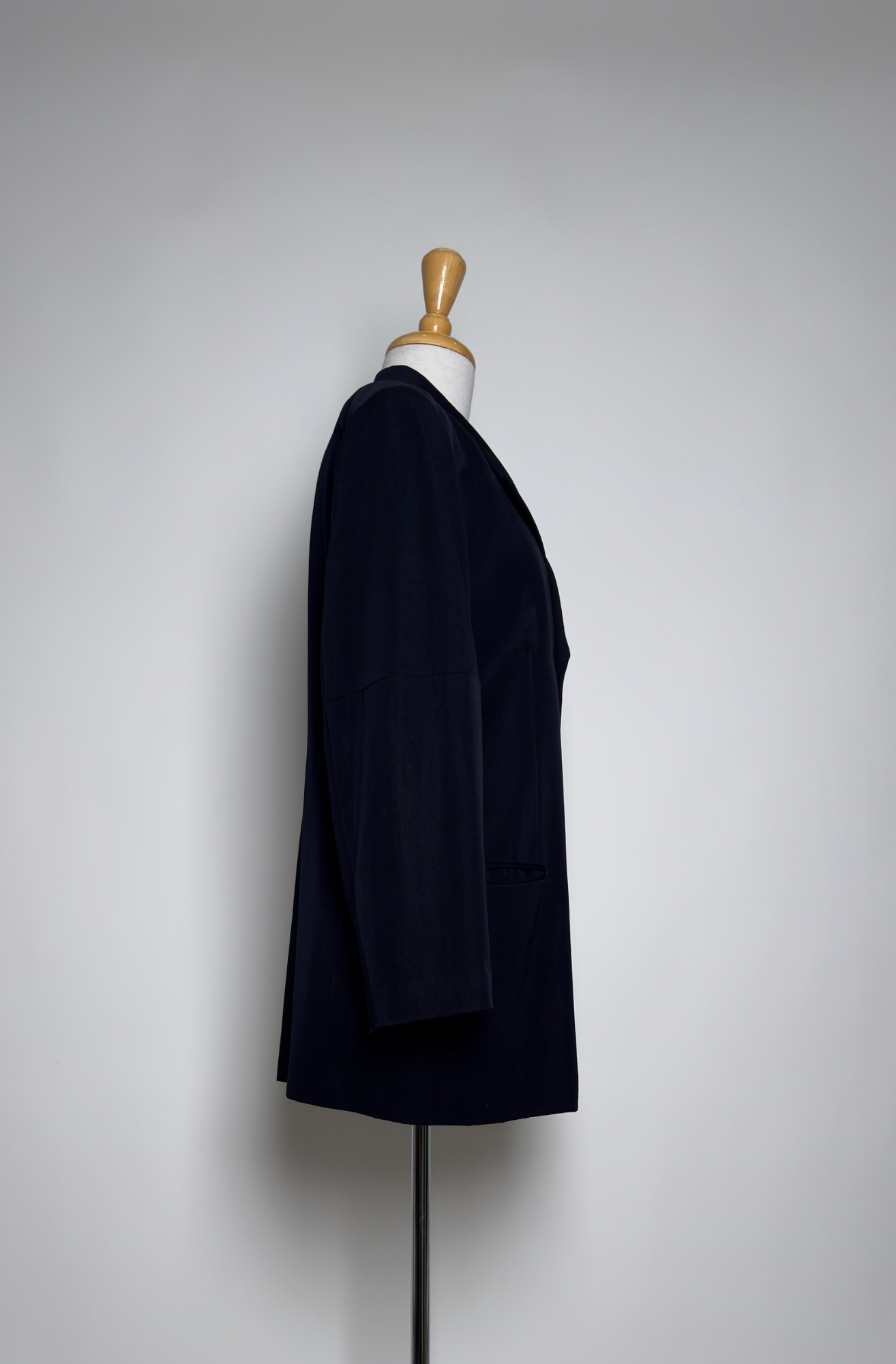 COMME DES GARCONS NAVY DOUBLE BREASTED COAT