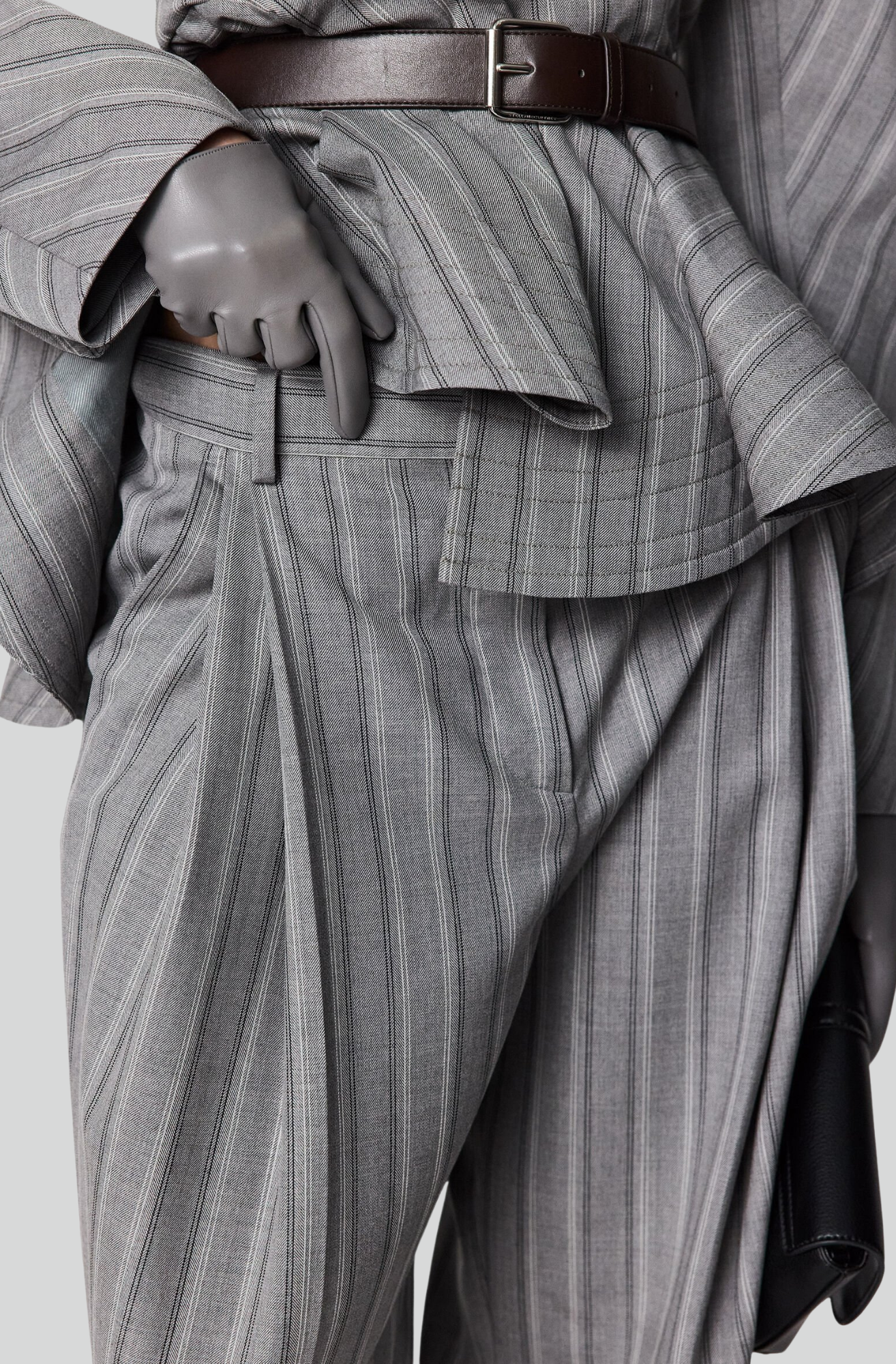 STRIPED LIGHTWEIGHT STRAIGHT TROUSERS