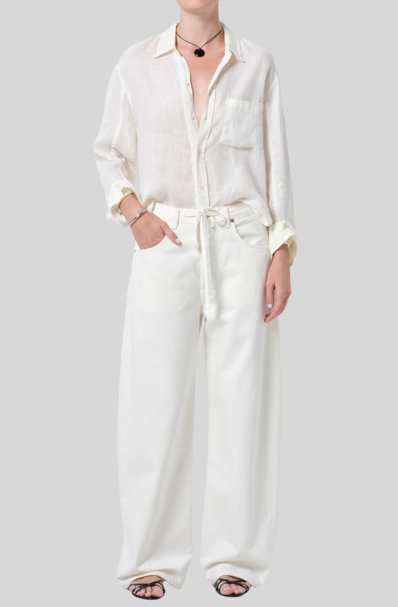 KAYLA SHRUNKEN LINEN SHIRT