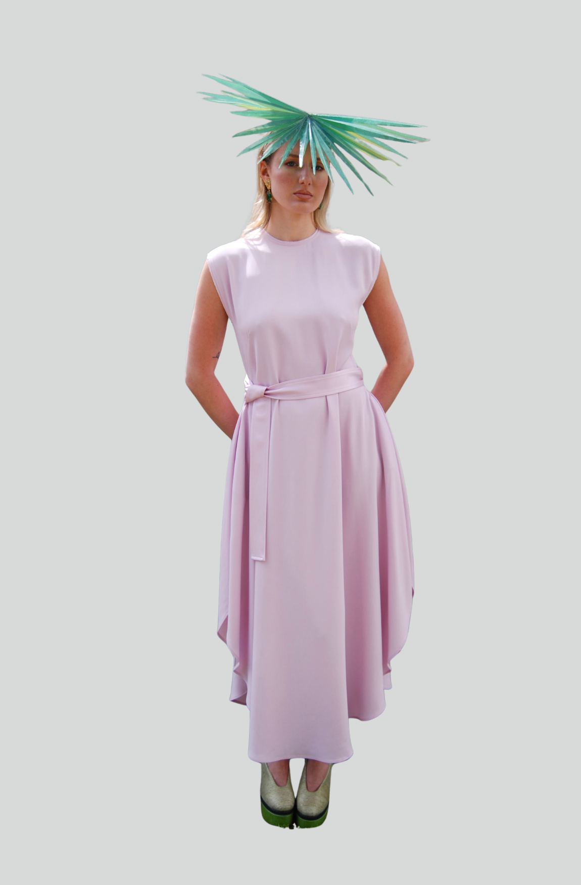 ENVERS SATIN LONG SHIFT DRESS