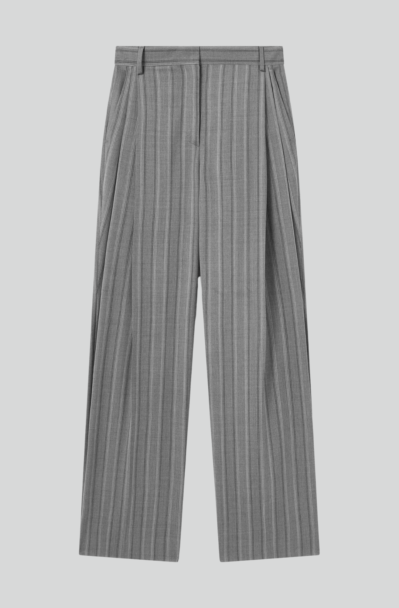 STRIPED LIGHTWEIGHT STRAIGHT TROUSERS