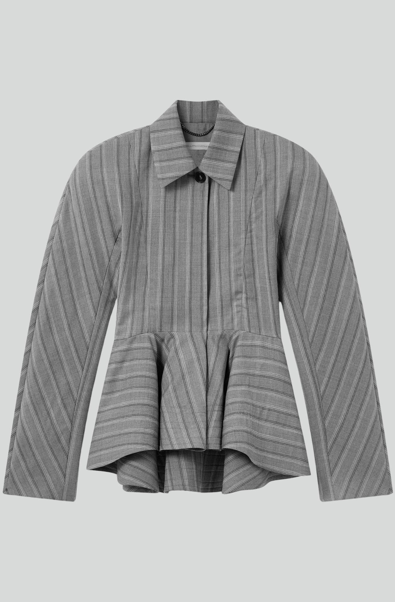 STRIPED TAILORED PEPLUM JACKET