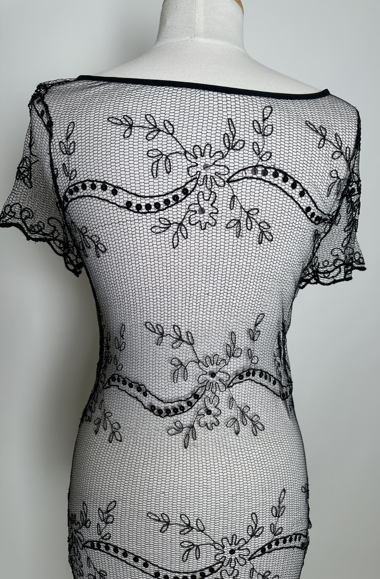 COLLETTE DINNIGAN EMBROIDERED MESH DRESS