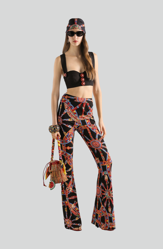 CARRETTO-PRINT VISCOSE JERSEY LEGGINGS