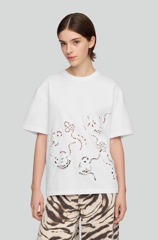 HEAVY COTTON JERSEY T-SHIRT EMBROIDERY ANGLAIS