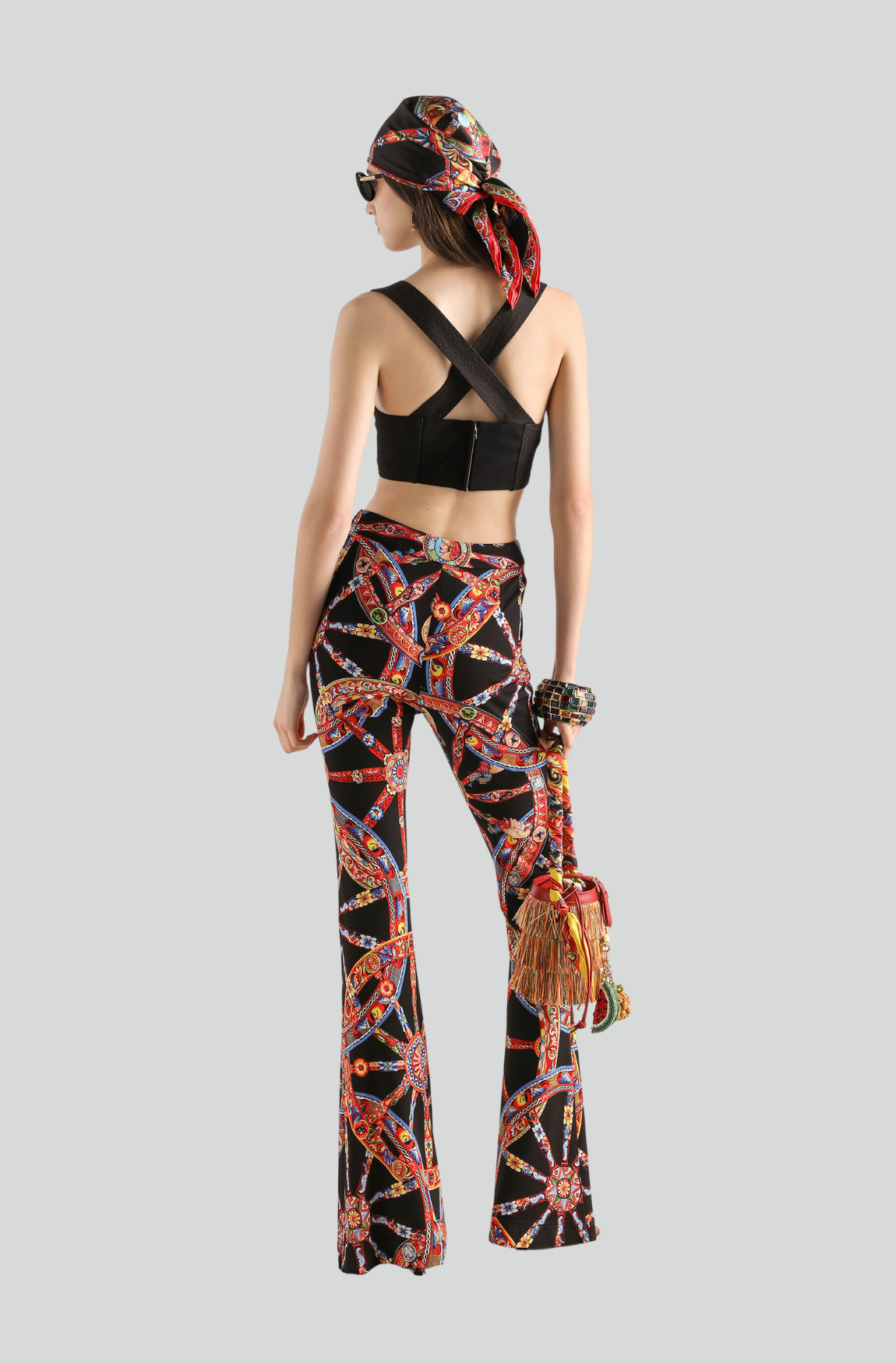 CARRETTO-PRINT VISCOSE JERSEY LEGGINGS