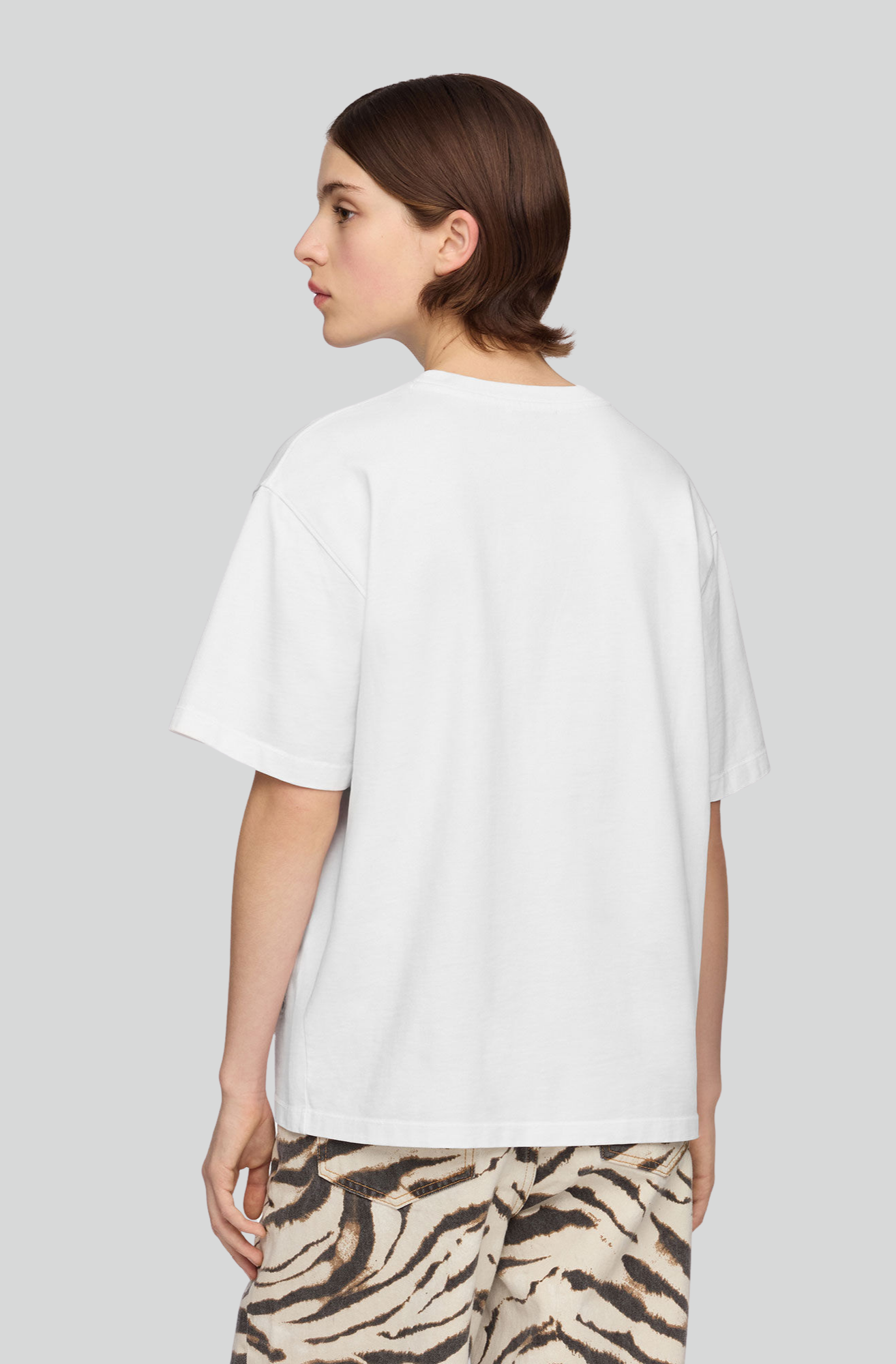 HEAVY COTTON JERSEY T-SHIRT EMBROIDERY ANGLAIS